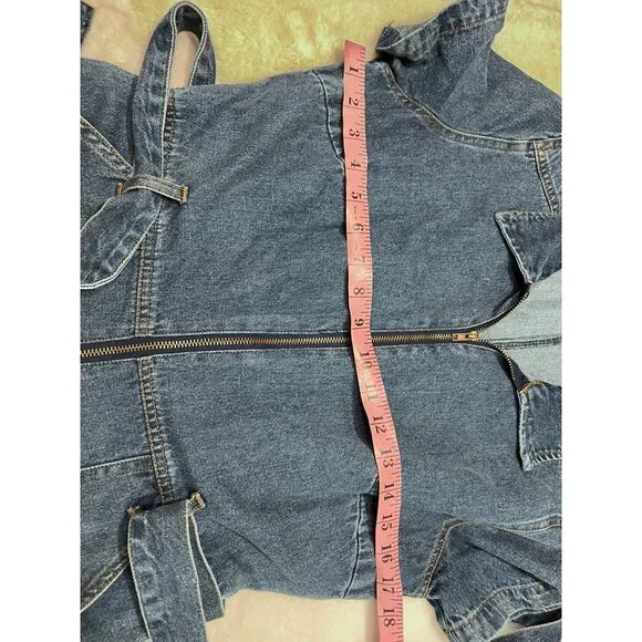 Sofie The Label Blue Denim Ashton Jumpsuit With Belt & Pockets Size M
